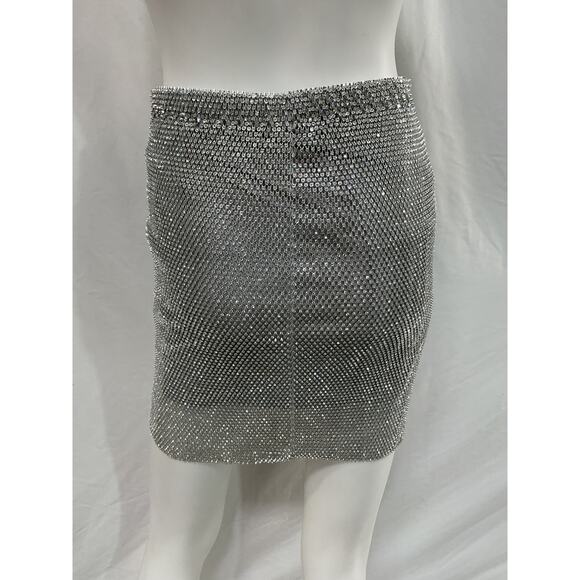 Santa Brands x Revolve Silver Mini Skirt Size XS - Picture 3 of 5